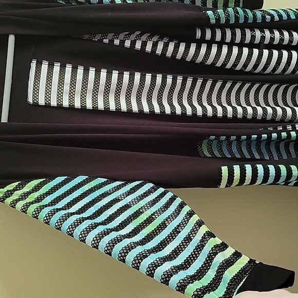 Fashque Studio Colorful Striped Mesh Cardigan Jacket - Picture 6 of 7